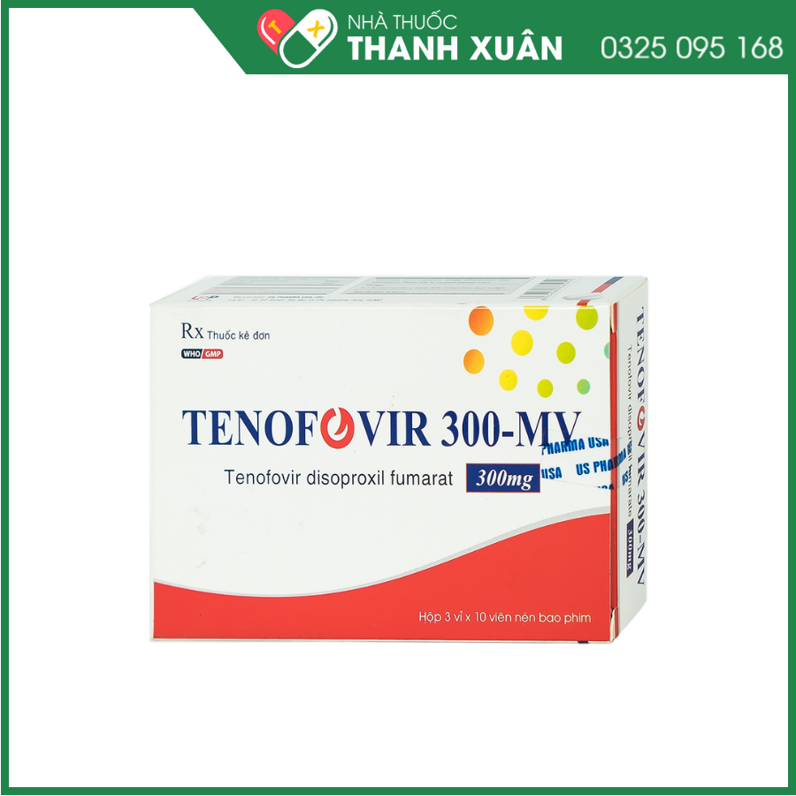 Tenofovir 300-MV điều trị nhiễm HIV, dự phòng sau phơi nhiễm HIV, viêm gan siêu vi B mãn tính